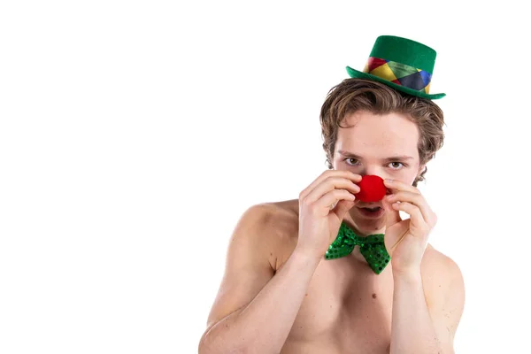 Ragazzo Giovane Divertente Clown Compleanno — Foto Stock