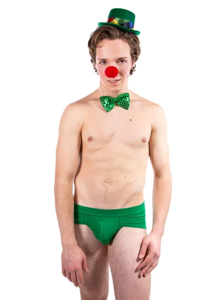 Ragazzo Giovane Divertente Clown Compleanno — Foto Stock