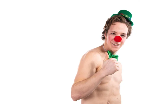 Ragazzo Giovane Divertente Clown Compleanno — Foto Stock