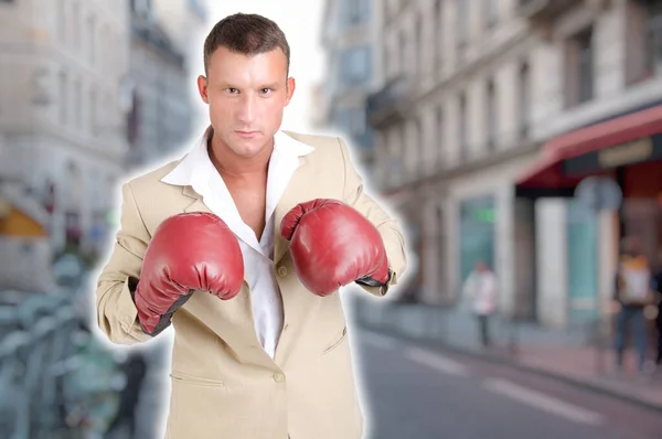 Fight Young Attractive Businessman — Stock Photo, Image