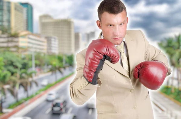 Fight Young Attractive Businessman — Stock Photo, Image
