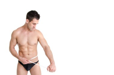 Diyet ve sağlıklı yaşam tarzı. Çekici bir adam..