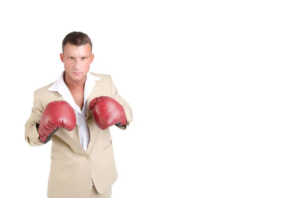 Fight Young Attractive Businessman — Stock Photo, Image