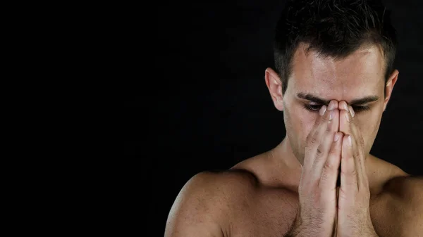 Saúde Cuidados Masculinos Jovem Atraente Cara — Fotografia de Stock