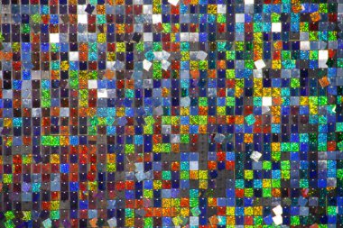 Kare arka plan mozaiği, seramik. Soyut pikseller. Seramik fayanslar. Havuzun duvarlarına, banyoya, mutfağa, döşemeye bakan dokusu
