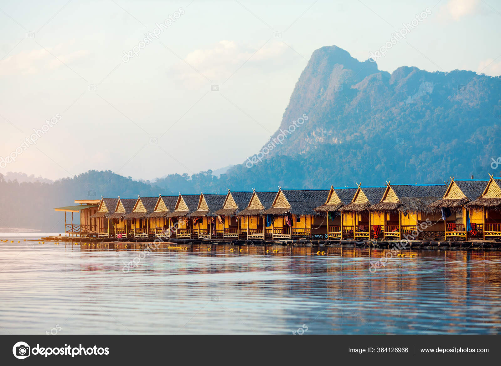 Floating Bungalows Khao Sok National Park Cheow Lan Lake Mountains Stock  Photo by ©jbstock 364126966