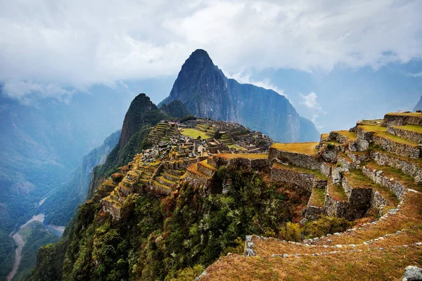 Antike Inka Stadt Machu Picchu Unesco Weltkulturerbe Peru — Stockfoto