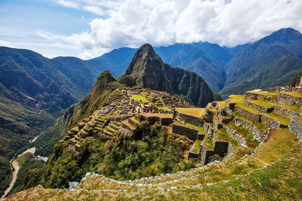 Oude Inca Stad Machu Picchu Unesco Werelderfgoed Peru Rechtenvrije Stockafbeeldingen