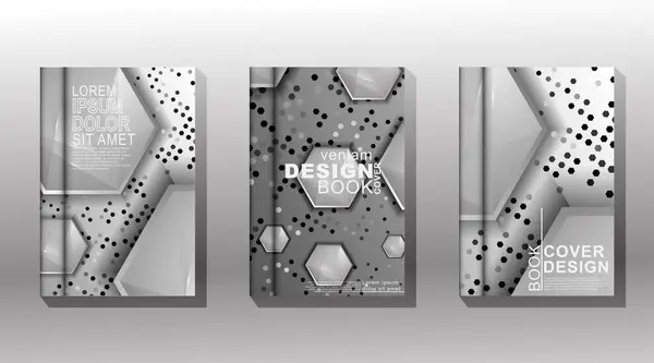 Modèle de forme hexagonale de conception vectorielle chevauchement, livre de couverture de collection, brochure, etc. — Image vectorielle