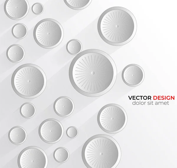 Abstrato 3D círculo branco design de fundo abstrato. vetor em e — Vetor de Stock
