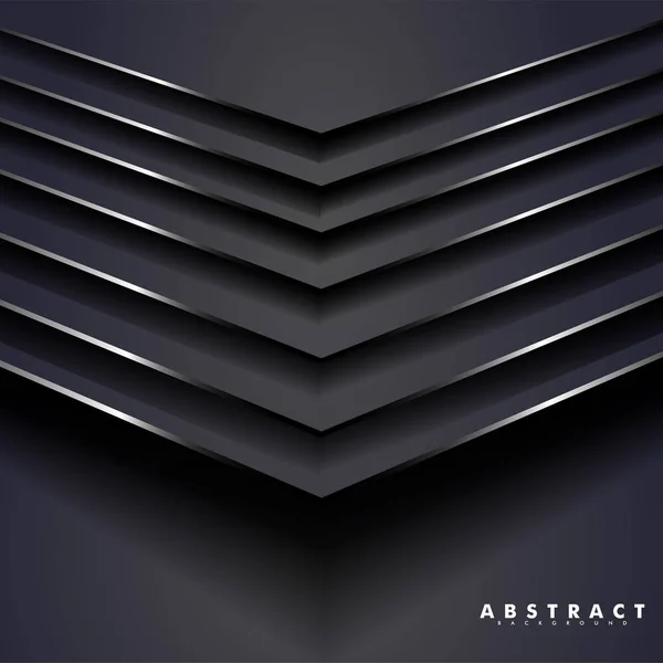 Fond vectoriel abstrait. Fond en métal noir 3D avec des marches et des angles qui se chevauchent. conception pour tout arrière-plan — Image vectorielle