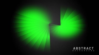 Koyu renkli bir arka plan ve bir doku tabakası var. Açık yeşil ve gölgeli modern koyu arkaplan. 10. vektör