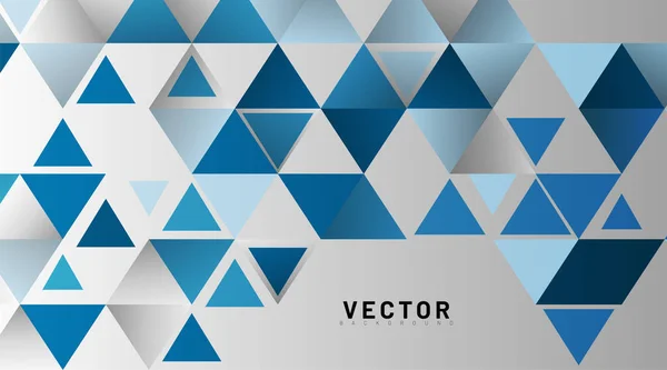 Dreieck Muster abstrakten Hintergrund in blau. Vektordesign — Stockvektor