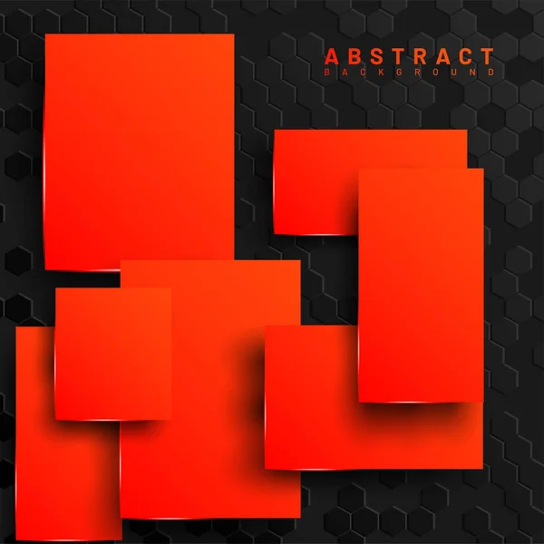 Abstract 3d geométrica laranja quadrados vetor. fundo hexágono .design para banners, papel de parede, web, etc . — Vetor de Stock