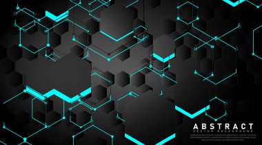 Soyut vektör arkaplanı. Üst üste binen şekiller ve altıgen çizgiler. Duvar Kağıdı, Sancak, Arkaplan, Kart, Kitap İllüstrasyonu, İniş Sayfası