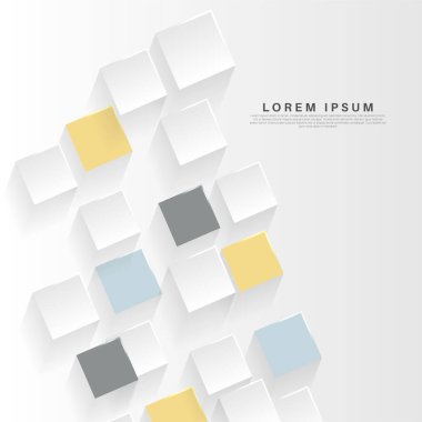 Vektör soyut geometrik şekil. 3d kare arkaplan. Duvar Kağıdı, Sancak, Arkaplan, Kart, İniş Sayfası vs.