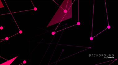 Soyut vektör arkaplanı. Noktaları ve çizgileri birleştiren çokgen düşük poligonal arkaplan. Duvar Kağıdı, Sancak, Arkaplan, Kart, Kitap İllüstrasyonu, İniş Sayfası