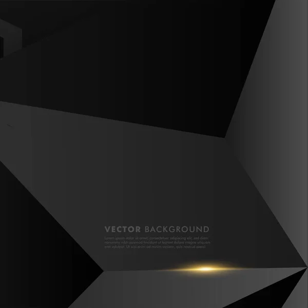 Abstrakter Vektor schwarzer Hintergrund. grauer Polygonhintergrund mit g — Stockvektor