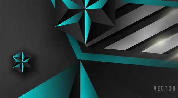 Abstract geometric vector background.shape hexagon and triangle color blue, gray, and black. Векторная иллюстрация для обоев, баннера, фона, карты, целевой страницы и т.д. — стоковый вектор