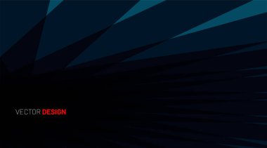 Soyut geometrik vektör arkaplanı. Siyah ve mavi üçgen kaplama şekil arkaplanı. Duvar kağıtları, afişler, arka planlar, kartlar, iniş sayfaları vs. için çizimler.