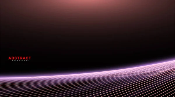 Abstarct fondo geométrico. Brillante onda de línea en la oscuridad. Nueva textura para su diseño . — Archivo Imágenes Vectoriales
