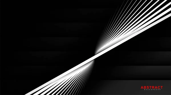 Vector abstracto geométrico. franjas blancas superpuestas con gradiente gris de fondo. Nueva textura para su diseño . — Vector de stock