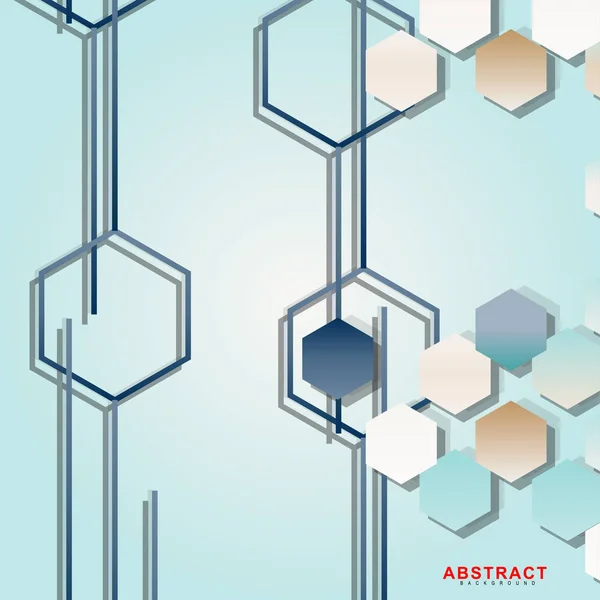 Fundo vetorial abstrato de uma parede geométrica hexagonal. Sobremesa — Vetor de Stock