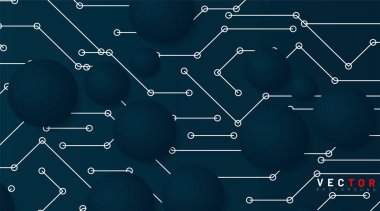 Soyut vektör teknolojisi arka planı. Arkaplan bağlantısı olan bir çember. 3D devre kartı teknolojisinin gelecekteki tasarımı