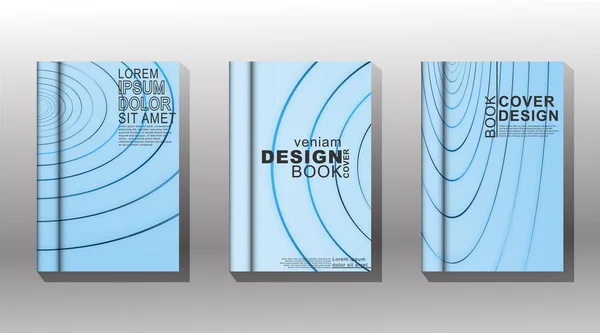 Diseño de cubierta mínima. líneas de círculo y color fondo azul. v) — Archivo Imágenes Vectoriales
