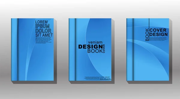 Diseño de cubierta mínima. ondas curvas y gradientes azules. ilustración vectorial. Nueva textura para su diseño . — Vector de stock