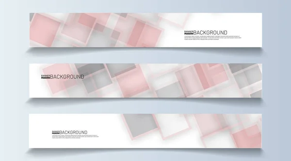 Rechteckiger Banner Hintergrundvektor Geometrische Formgebung — Stockvektor