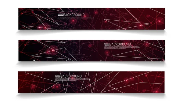 Set Rectangular Banner Background Modern Abstract Vector Design — Stock Vector