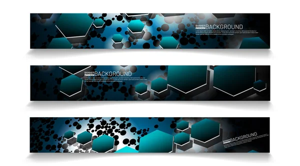 Set Abstract Banner Background Design Vector Illustration Template — Stock Vector