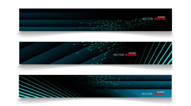 Işık efektli soyut vektör tasarım pankartı şablonu