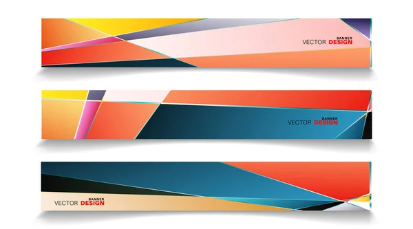 Conjunto Banners Vectoriales Modernos Con Fondo Diseño Rectangular — Vector de stock