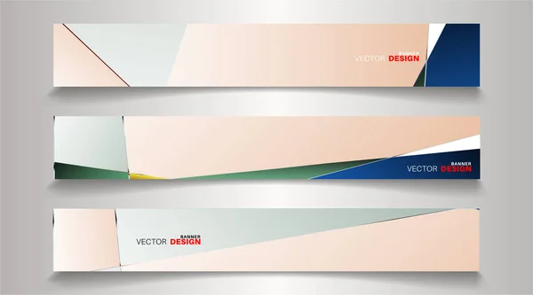 Een Set Van Moderne Vector Banners Met Een Rechthoekige Design — Stockvector