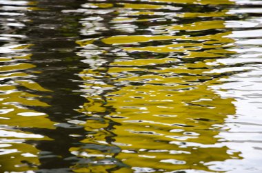 Yellow reflection on moving water clipart
