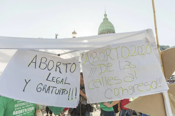 Capital Federal Buenos Aires Argentina Febrero 2020 Manifestación Favor Del — Foto de Stock