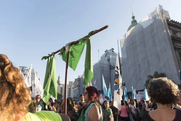 부에노스아이레스 아르헨티나 2020 법적으로 안전하고 낙태를 지지하는 원인의 상징인 손수건 — 스톡 사진