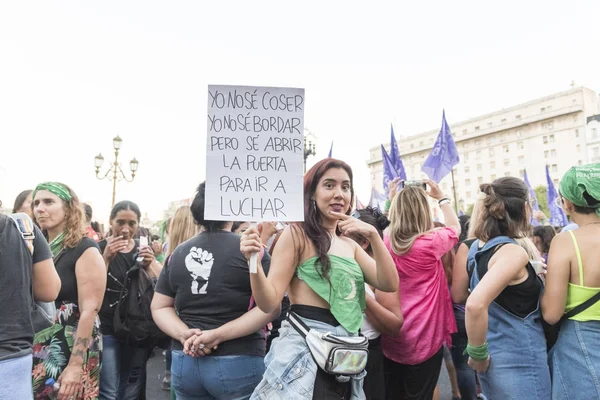 Capital Federal Buenos Aires Argentina Febrero 2020 Manifestación Favor Del — Foto de Stock