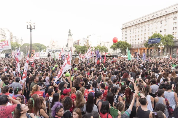 Capital Federal Buenos Aires Argentina Feb 2020 Crowd People Rally — Stock Photo, Image