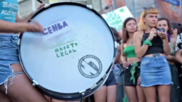 Huvudstaden Federal Buenos Aires Argentina Februari 2020 Detalj Rally Till — Stockvideo