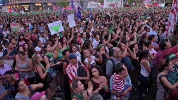 Capital Federal Buenos Aires Argentinien Februar 2020 Menschenmenge Kundgebung Für — Stockvideo