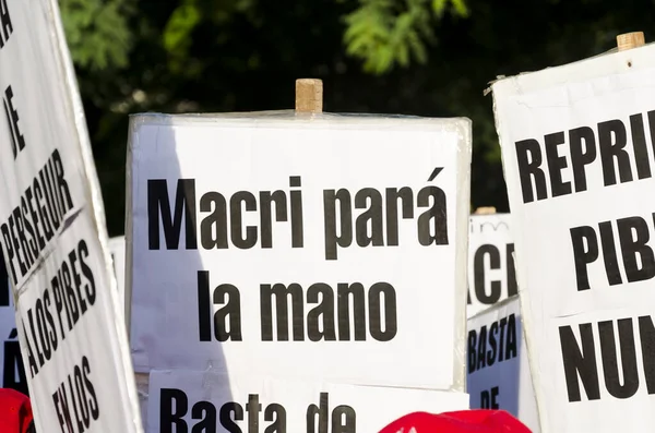 Capital Federal Buenos Aires Argentina Feb 2016 Poster Macri Stop — 스톡 사진