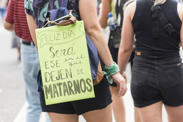 Caba Buenos Aires Argentina Marzo 2020 Día Internacional Mujer Detalle —  Fotos de Stock