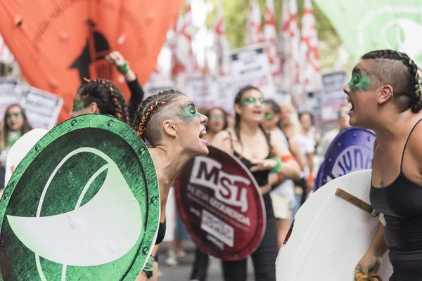 Caba Buenos Aires Argentína 2020 Március Nemzetközi Nőnap Feminista Sztrájk — Stock Fotó