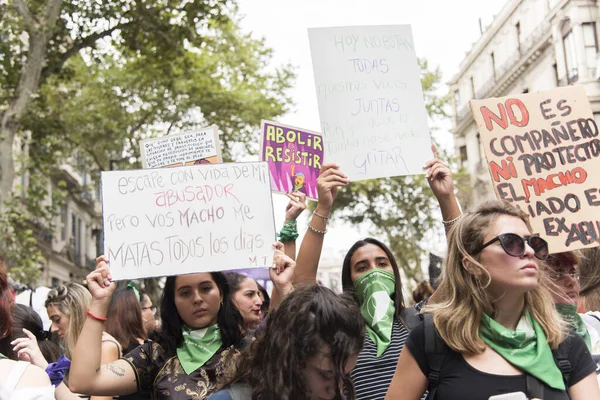 Caba Buenos Aires Argentina Março 2020 Dia Internacional Mulher Greve — Fotografia de Stock