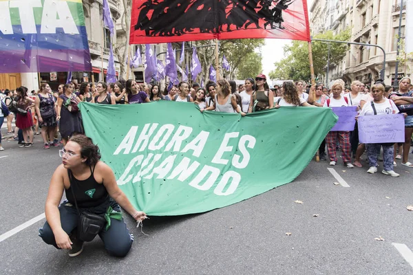 Caba Buenos Aires Argentina Березня 2020 Жіночий День Група Жінок — стокове фото