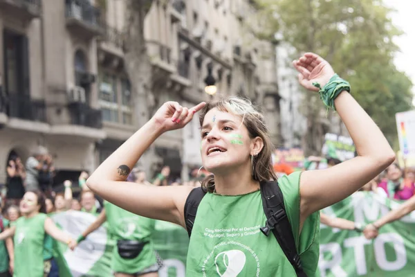 Caba Buenos Aires Argentina Marzo 2020 Día Internacional Mujer Mujer —  Fotos de Stock