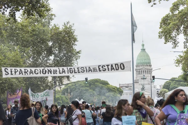 Caba Buenos Aires Argentina March 2020 International Women Day Banner — Stock Photo, Image